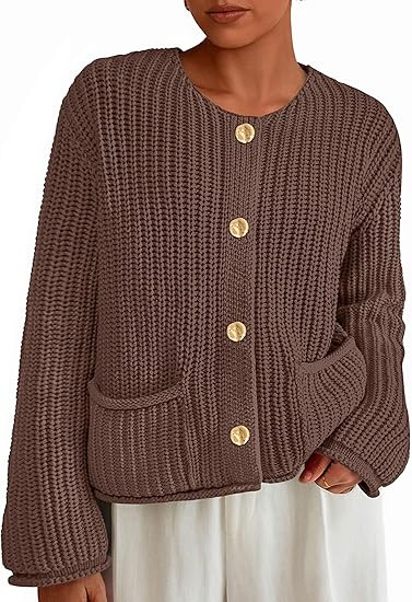 PRETTYGARDEN Cardigan Sweaters for Women 2026 Trendy Oversized Knit Chunky Button Cardigans Fall ... | Amazon (US)