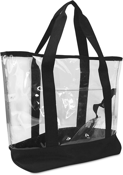 DALIX 20" Large Clear Tote Bag with Small Pouch | Amazon (US)