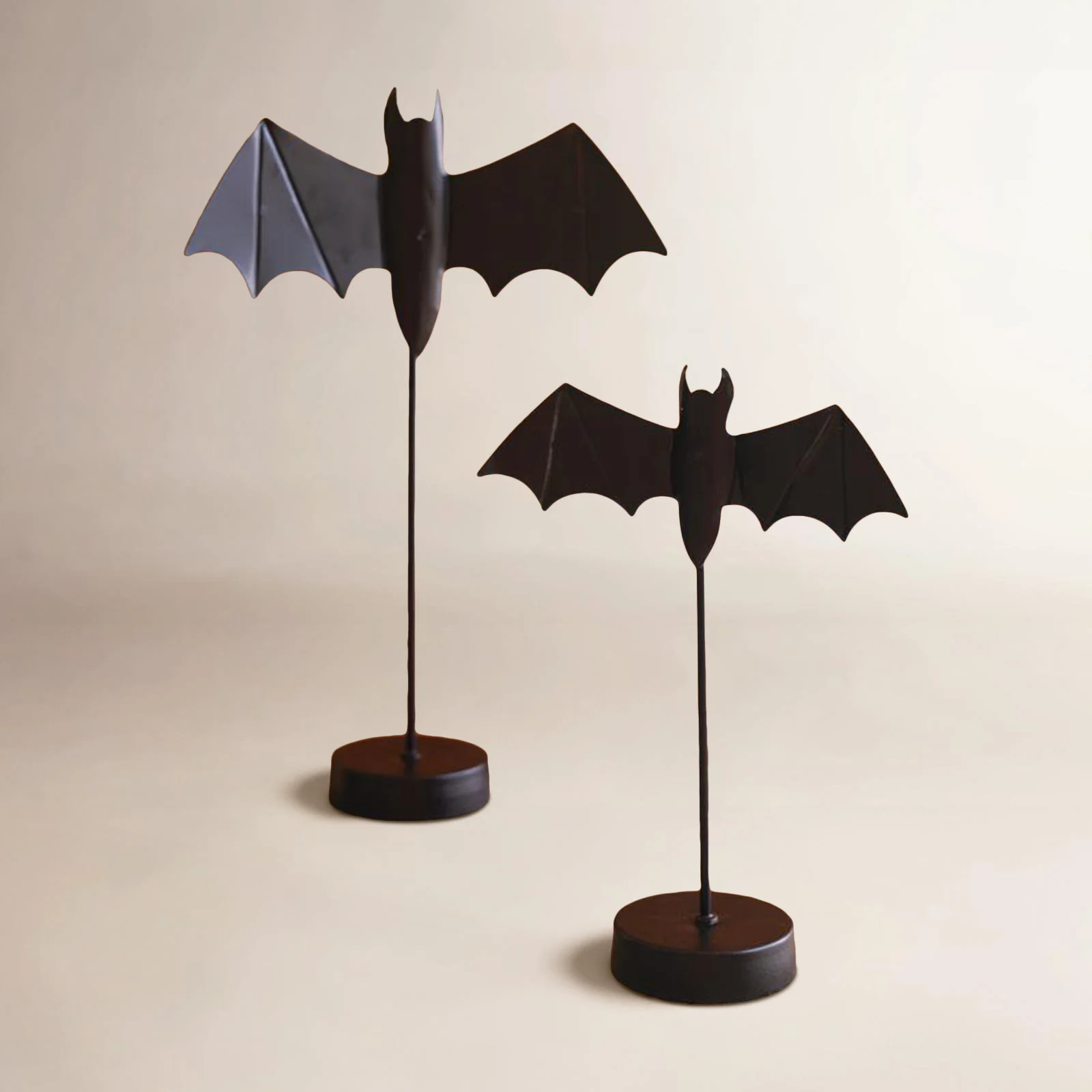 SET OF TWO BLACK BAT TAPER CANDLE HOLDERS | Wayfair North America