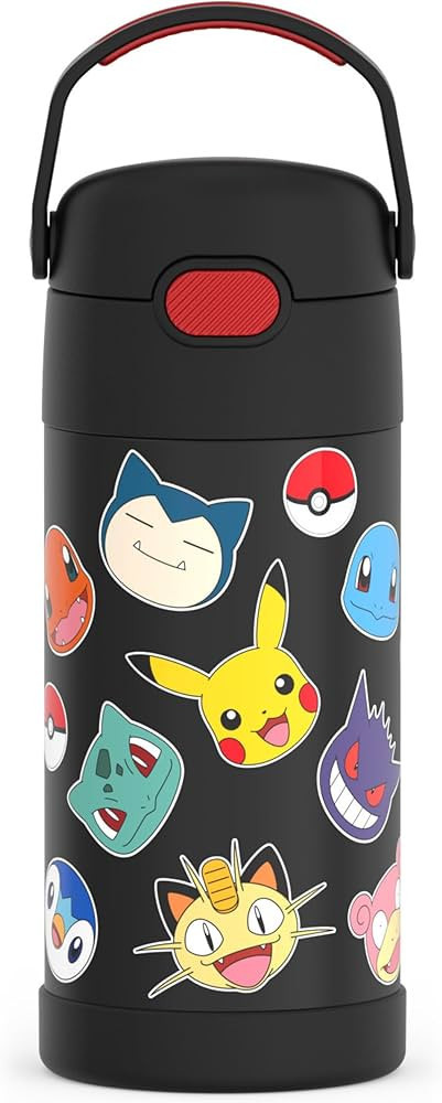 THERMOS FUNTAINER 12 Ounce Stainless Steel Vacuum Insulated Kids Straw Bottle, Pokemon | Amazon (US)