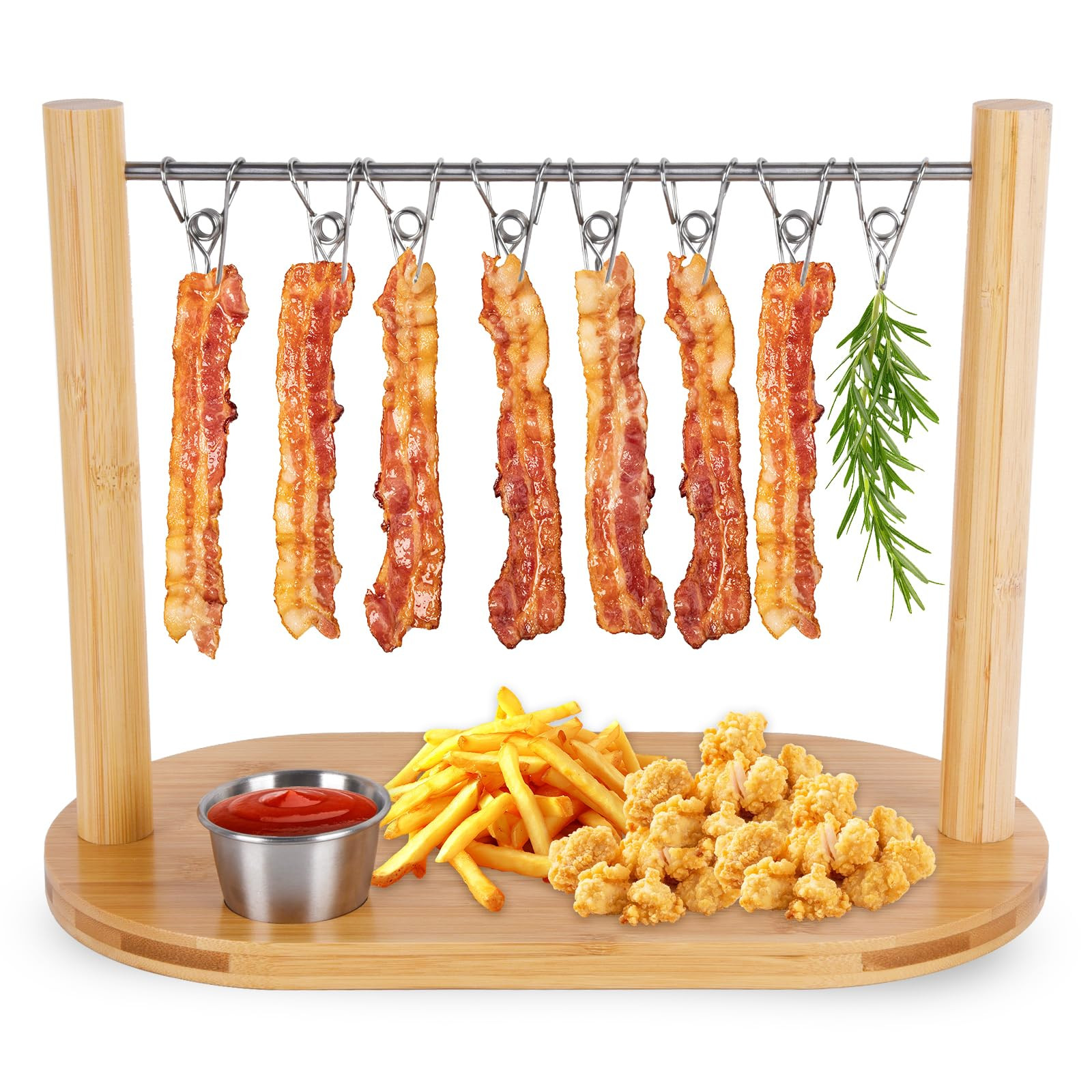 Bacon Display Rack, Bacon Holder with Bacon Serving Dissents, Suspended Exquisite Bacon Holder, B... | Amazon (US)