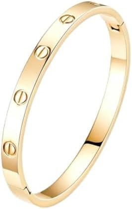Love Bracelet For women,Gold Stainless Steel Bangle,Ideal Gift for Birthday Christmas Valentine's... | Amazon (US)