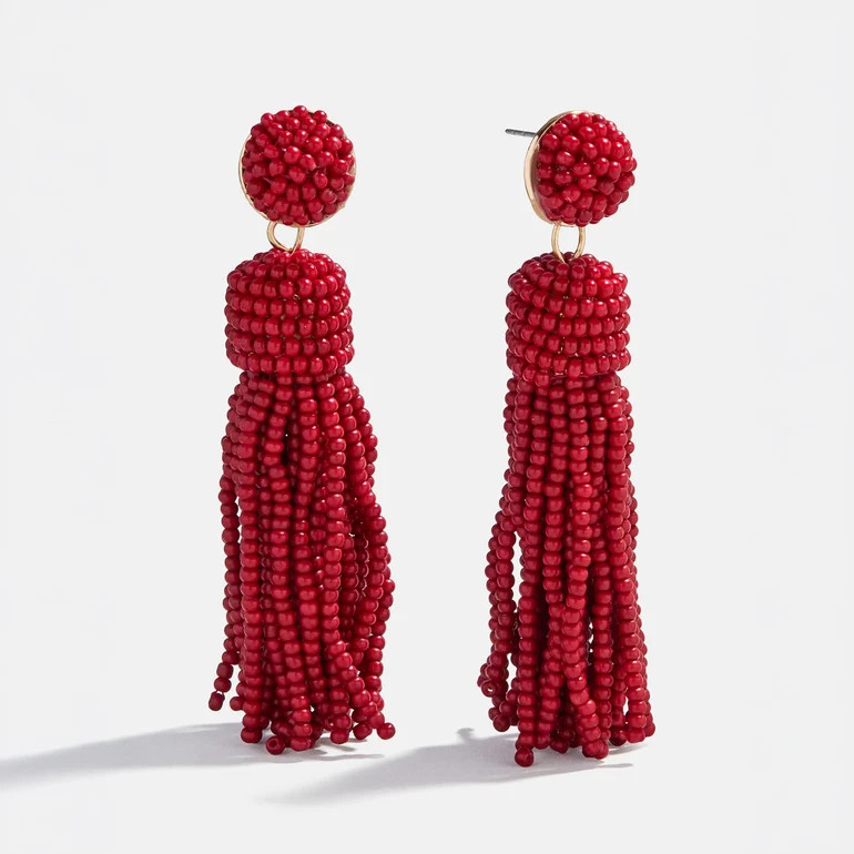 Maren Tassel Statement Earrings - Red | BaubleBar
