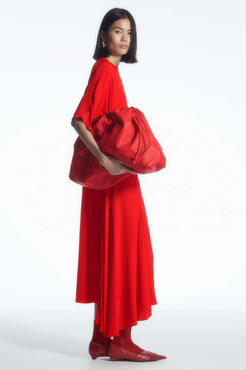 ASYMMETRIC DRAPED MIDI DRESS | COS UK