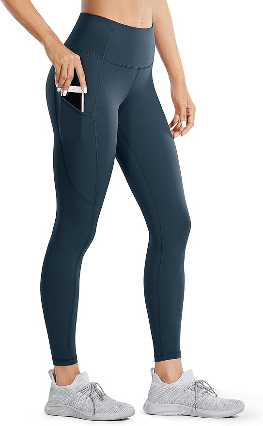 CRZ YOGA Women's Naked Feeling Workout Leggings 25 Inches - High Waisted Yoga Pants with Side Poc... | Amazon (US)