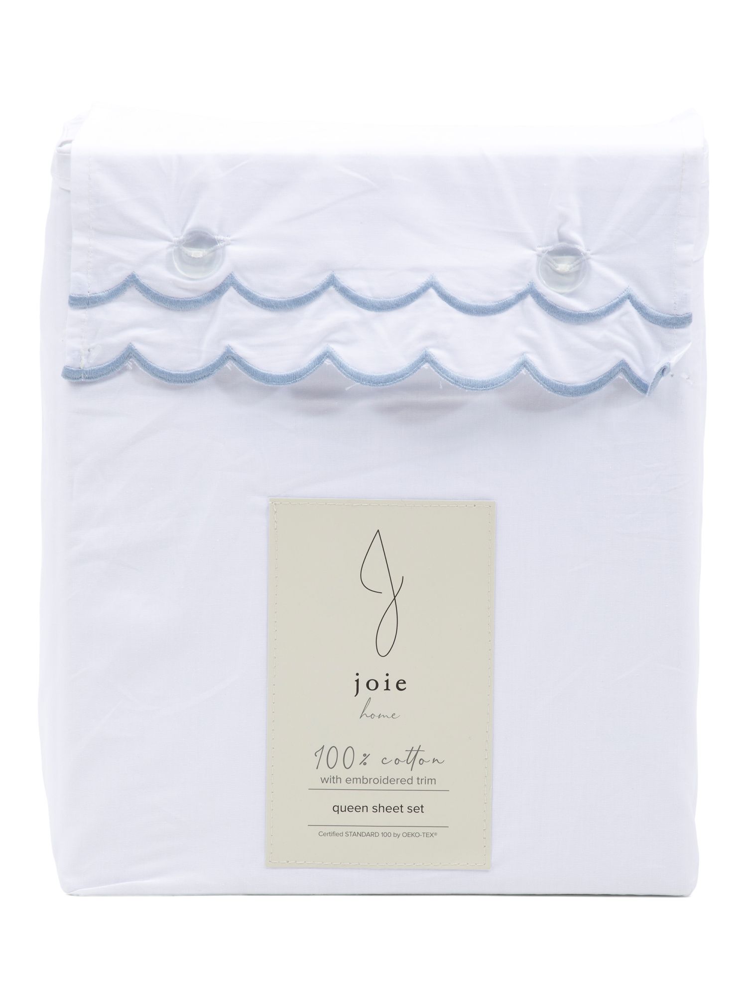 Cotton Percale Scallop Embroidered Sheet Set | Bed & Bath | Marshalls | Marshalls