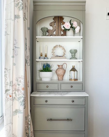 Love my dining room hutch and the touches of spring decor.

Floral curtains, grandmillenial, Ballard designs, white planter pot

#LTKhome