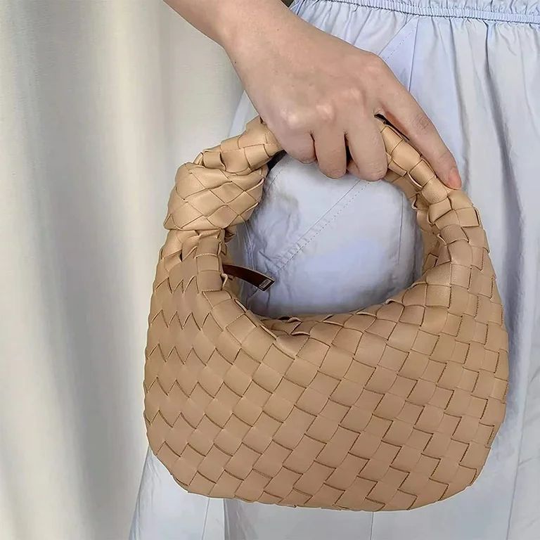 Women Soft PU Leather Woven Handbag Summer Handmade Hobo Shoulder Bag Woven Clutch Bag Knotted Ca... | Walmart (US)