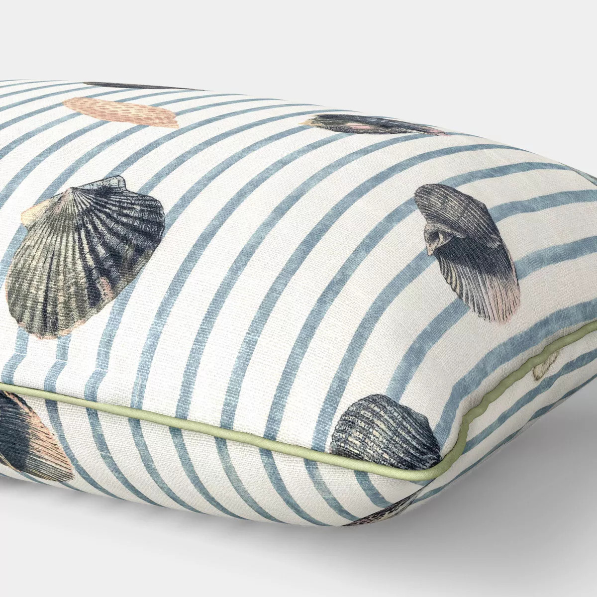 20"x14" Shell Striped Outdoor Patio Lumbar Pillow Ivory - Threshold™ designed with Studio McGee | Target