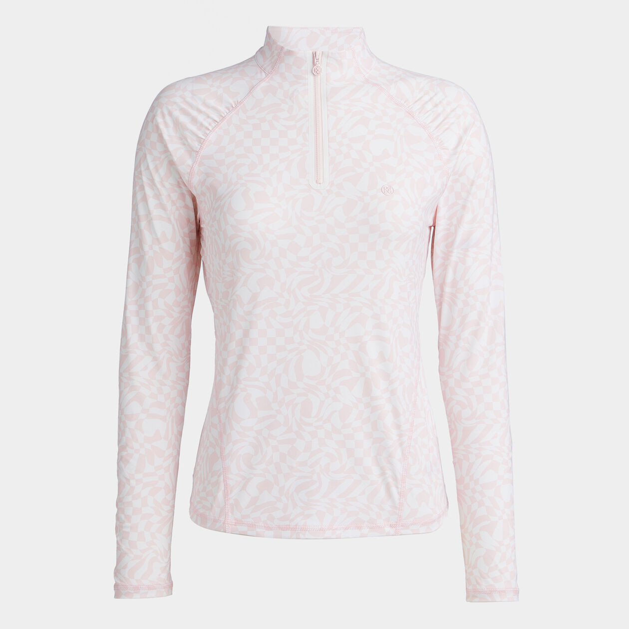 DISTORTED CHECK SILKY TECH NYLON RUCHED QUARTER ZIP PULLOVER – G/FORE | G/FORE | GFORE.com