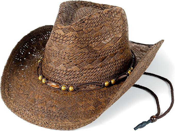 All Season Classic Western Style Straw Cowboy Cowgirl Hat for Men Women | Amazon (US)