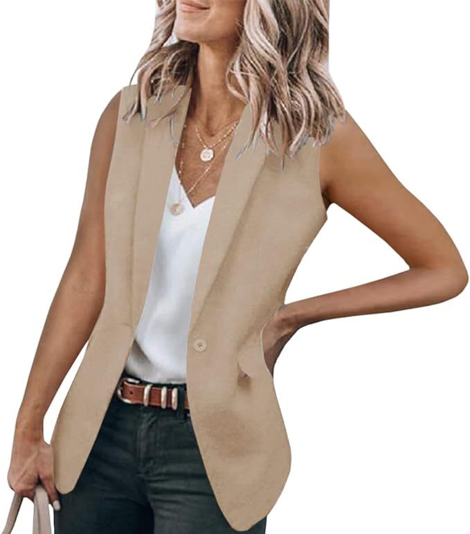 Cicy Bell Women's Casual Blazer Short Sleeve Lapel Open Front Work Office Jacket | Amazon (US)