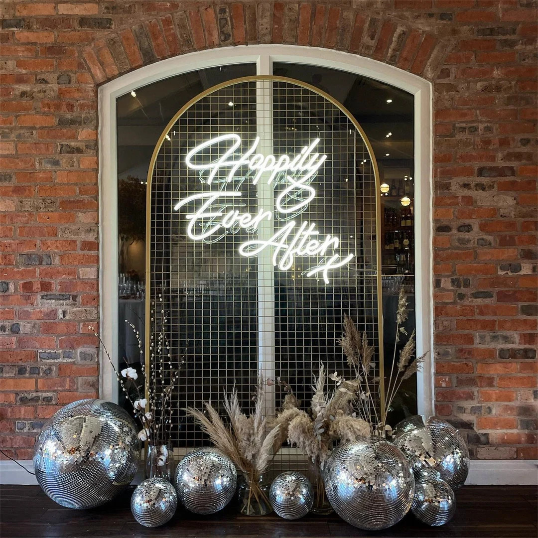 Happy Ever After Sign, Neon Sign Wedding, Custom Neon Sign, Wedding Name Signs, Wedding Backdrop ... | Etsy (US)