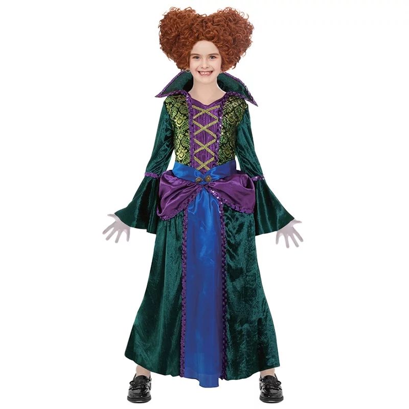 Girls Winifred Sanderson Dress Medieval Halloween Witch Cosplay Costume For Kids | Walmart (US)