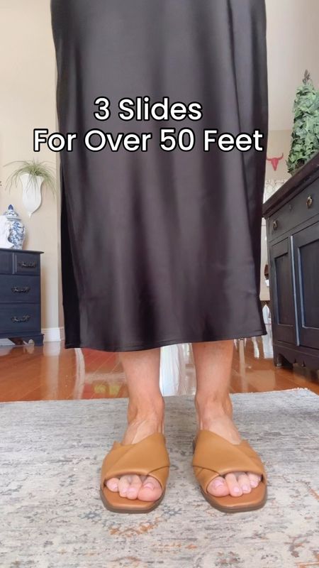 Spring and summer slides for over 50 feet! I’ve got bunions, arthritis and plantar fasciitis and I bet I’m not alone. The first pair offers the most support, the 2nd pair are CUTE and the 3rd pair is super budget friendly. 

#LTKover40 #LTKVideo #LTKshoecrush