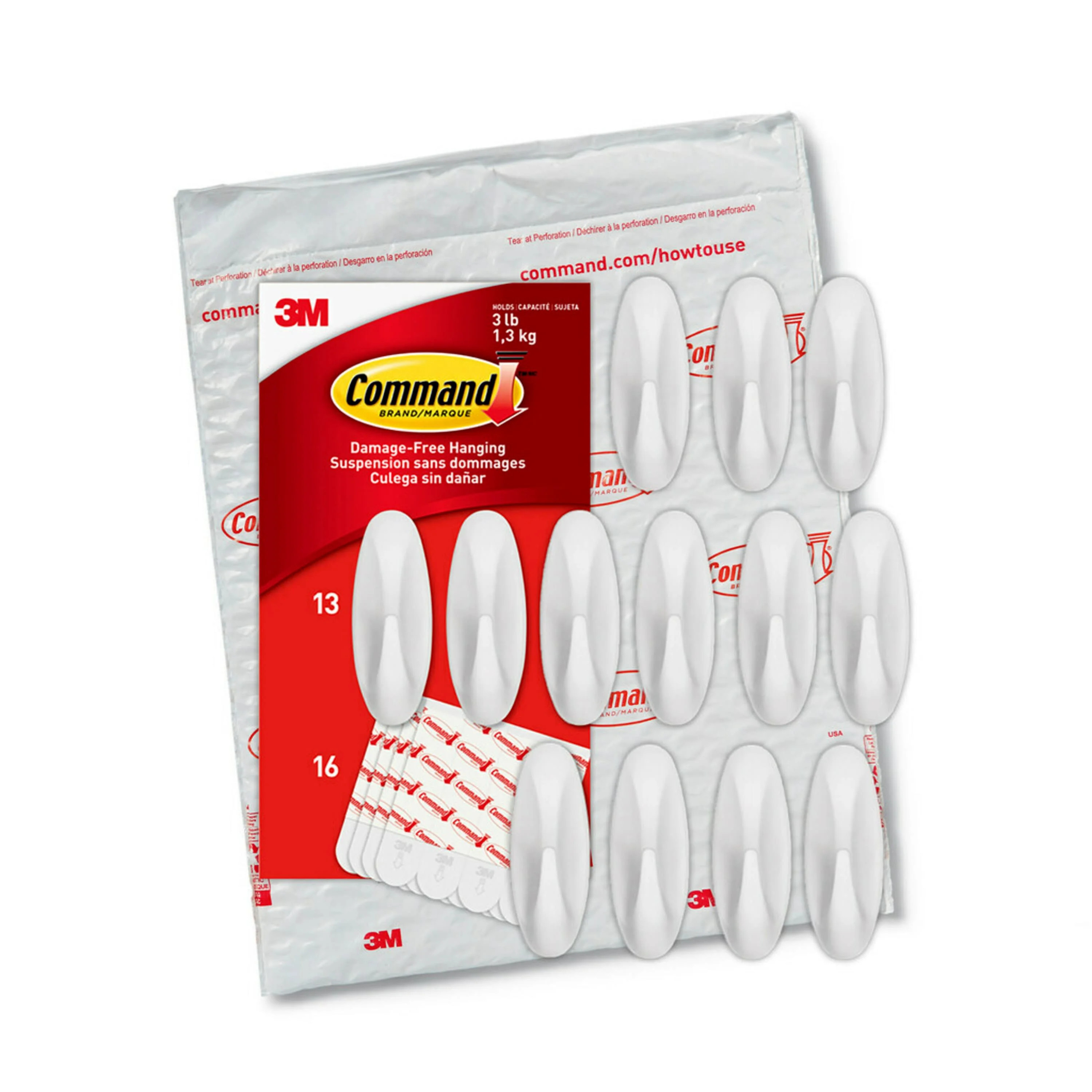 Command Medium Designer Hooks, 13 Hooks, 16 Strips/Pack | Walmart (US)