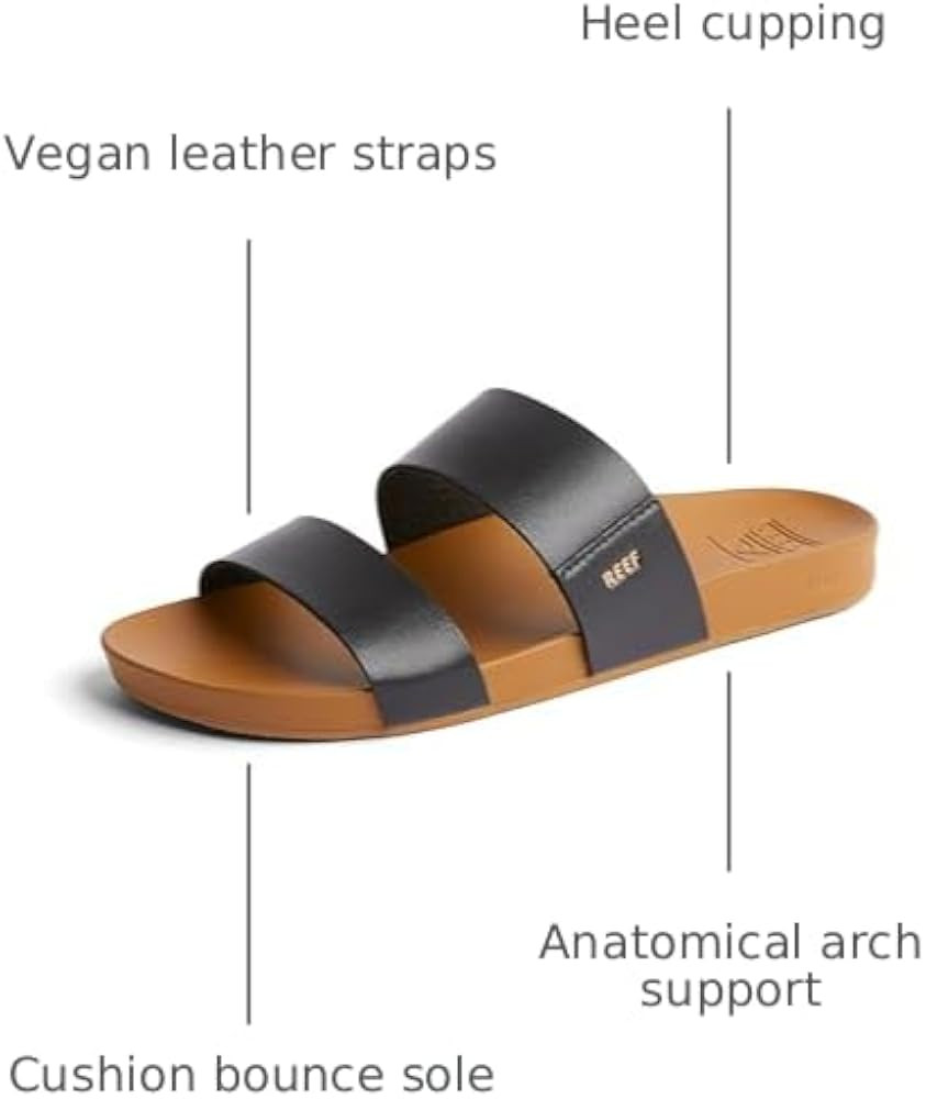 REEF Cushion Vista Women's Fashion Slide Sandal, Vegan Leather Strap, Ultra Soft Cushion Footbed | Amazon (US)