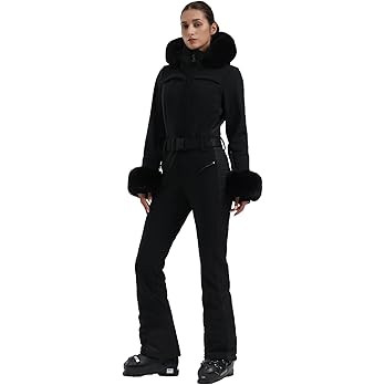 GSOU SNOW Womens Ski Suit One Piece Snowsuit Snowboard Jacket Slim Snow Jumpsuit Faux Fur Ski Out... | Amazon (US)