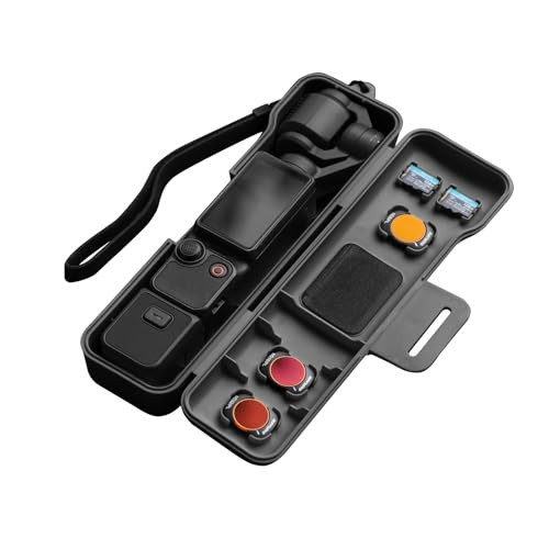 Sinyutia Travel Waterproof Case for Dji Osmo Pocket 3 Creator Combo Accessories, with 3 Magnetic Cpl/Nd Filter Storage Slots and 2 Storage Card Slots, with Wrist Strap (Black) | Amazon (US)