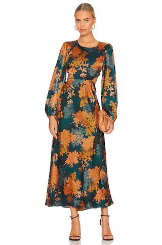 ASTR the Label Quinn Midi Dress in Green & Rust Floral from Revolve.com | Revolve Clothing (Global)