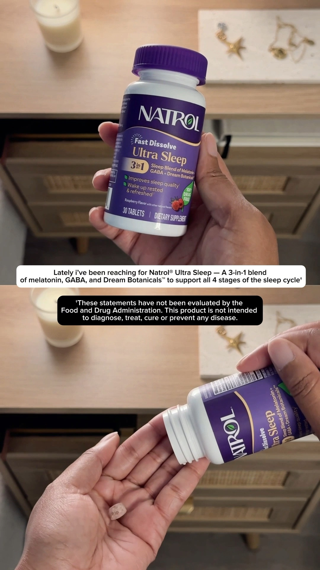 #ad Unwind with me after a long day🌙

There’s something about ending the day slowly that just feels better 🤍

Putting everything away, washing the day off, and giving myself time to actually unwind.

Lately I’ve been reaching for Natrol® Ultra Sleep — A 3-in-1 blend of melatonin, GABA, and Dream Botanicals™ to support all four stages of the sleep cycle† 

A little extra support when I need it ✨

Natrol® Ultra Sleep and Ultra Energy are both available online and in select @Target stores. // @natrolofficial #Targetpartner #natrol #ultrasleep #ultraenergy

†These statements have not been evaluated by the Food and Drug Administration. This product is not intended to diagnose, treat, cure or prevent any disease.

#LTKselfcare