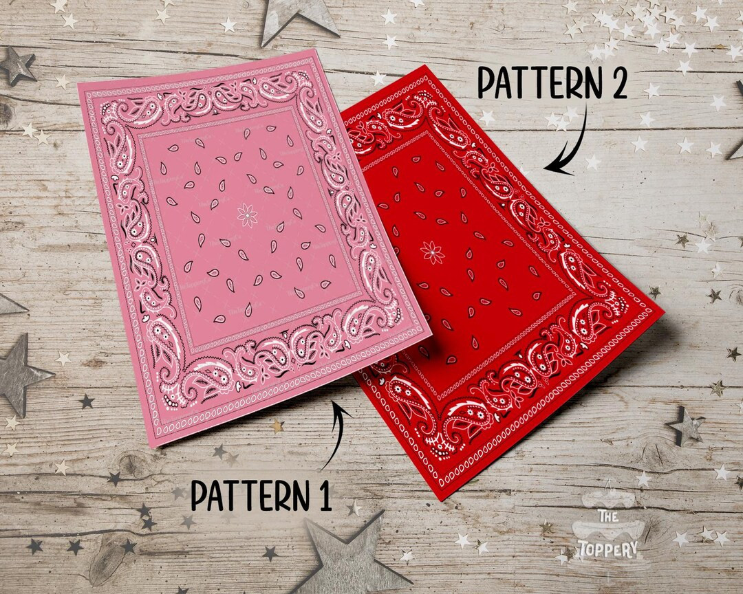 Red or Pink Bandana - 8” X 10” - Pattern (you Choose Color) - Edible Icing Paper, Sugar Sheet... | Etsy (US)