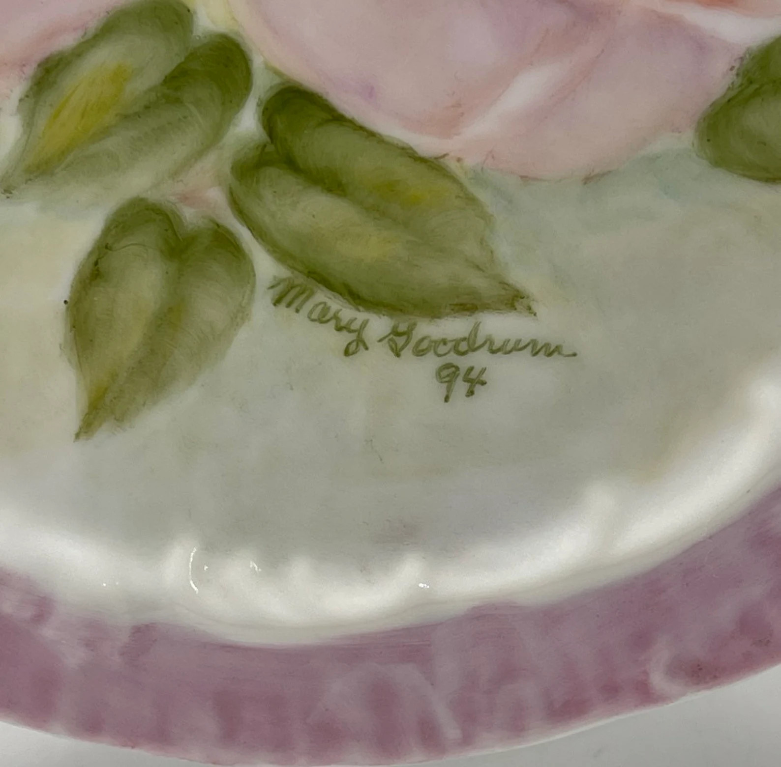 Vintage Hand Painted Pink Roses Plate Trivet Wall Hanging Mary Goodrum Artist - Etsy | Etsy (US)