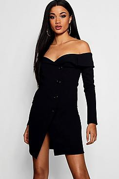 Off Shoulder Wrap Blazer Dress | Boohoo.com (US & CA)