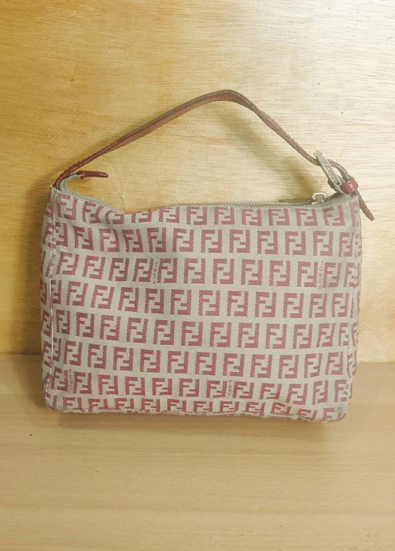 FENDI Vanity Authentic Mini Handbag Pouch Bag Zucchino Monogram Pattern | Etsy (US)