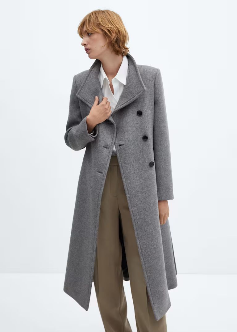 Belted manteco wool coat -  Women | Mango USA | MANGO (US)