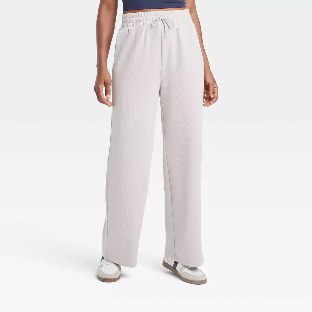 Women's Airy Sleek Ribbed High-Rise Wide Leg Pants - All In Motion™ | Target