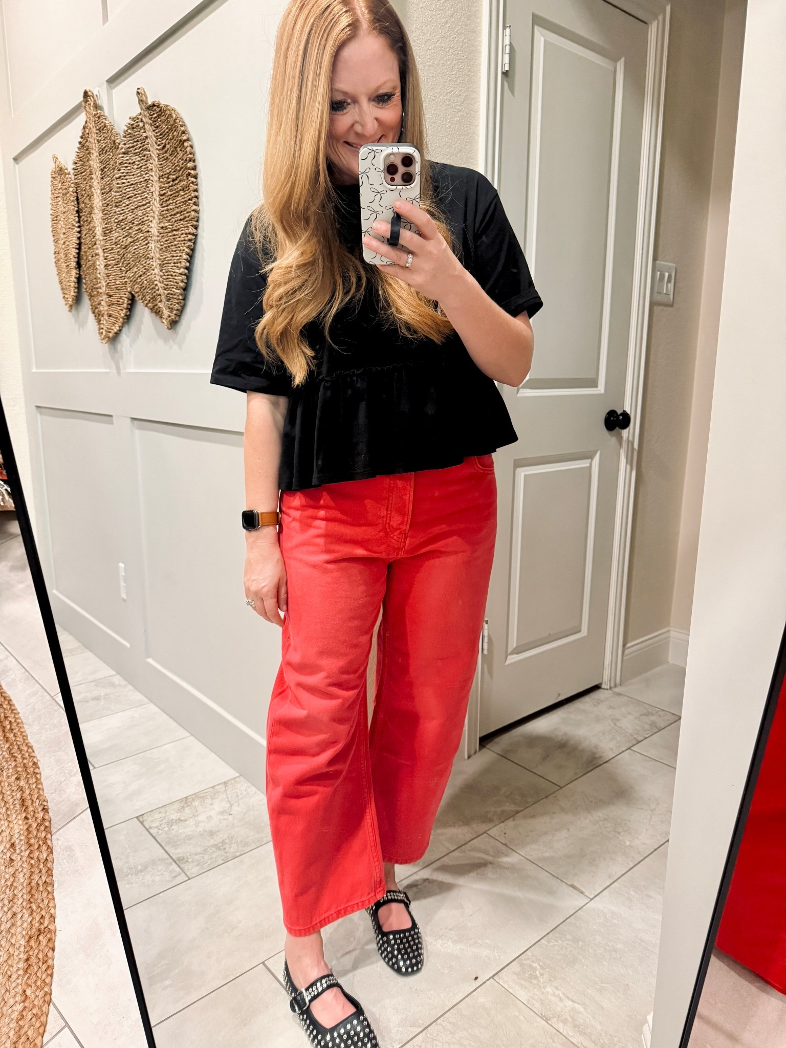My favorite jeans now come in red, so I bought then for the holiday season!

Amazon top: M
Free People Denim: tts
Amazon studded flats 

#LTKOver40 #LTKFindsUnder100 #LTKHoliday