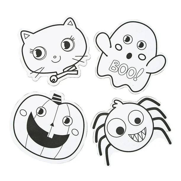 Color Your Own Halloween Magnets - Craft Kits - 12 Pieces | Walmart (US)