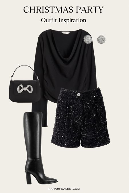 All black Holiday outfit! Such a classy and chic outfit idea
Abercrombie style, sequin shorts

#LTKHoliday #LTKstyletip