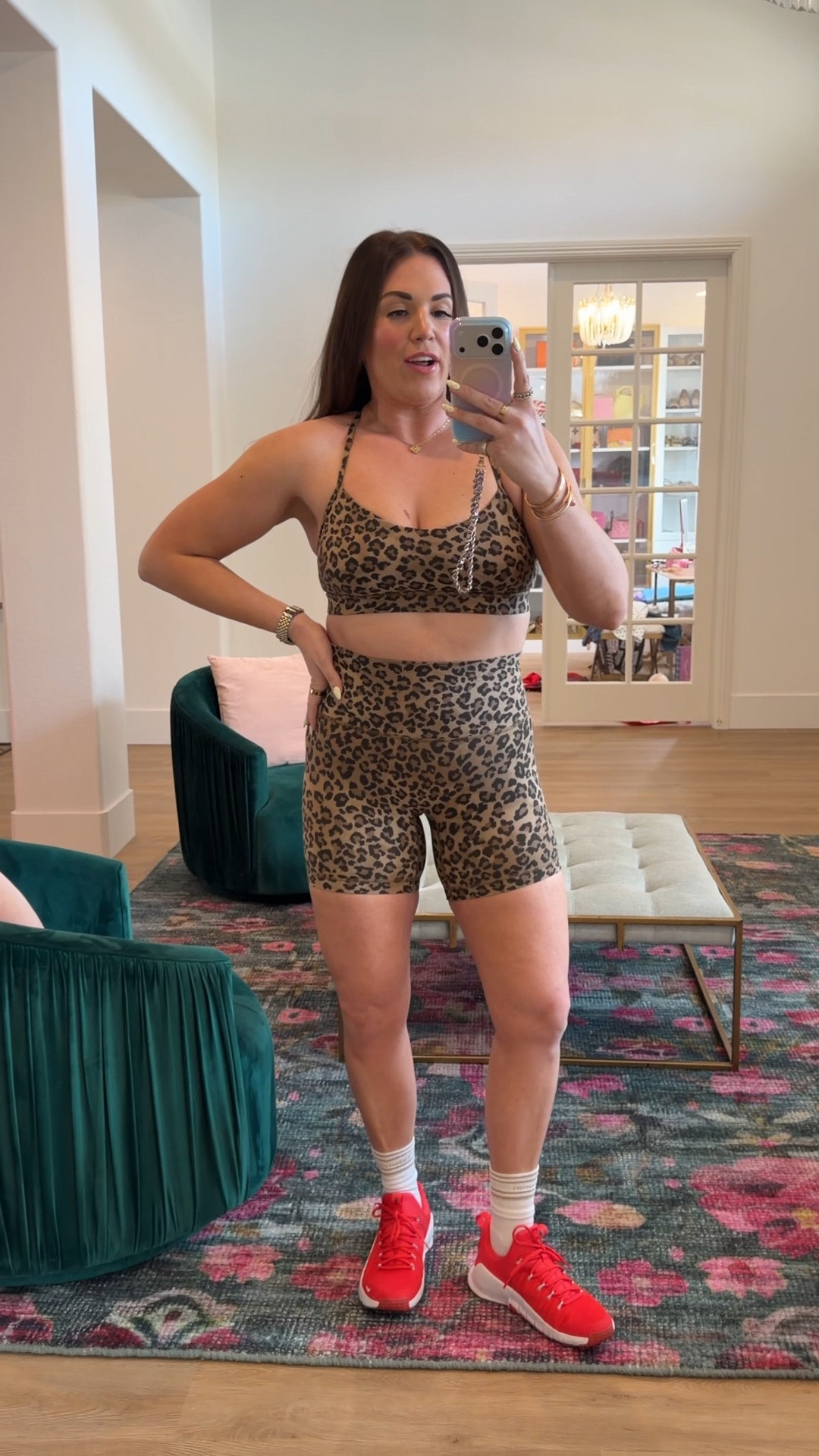 curvy midsize fitness workout look! obsessed with the new leopard print from lululemon. in the size 10 in cropped jacket, size 8 in shorts, and size 12 in bra 

#LTKfitnessgoals #LTKMidsize #LTKActive