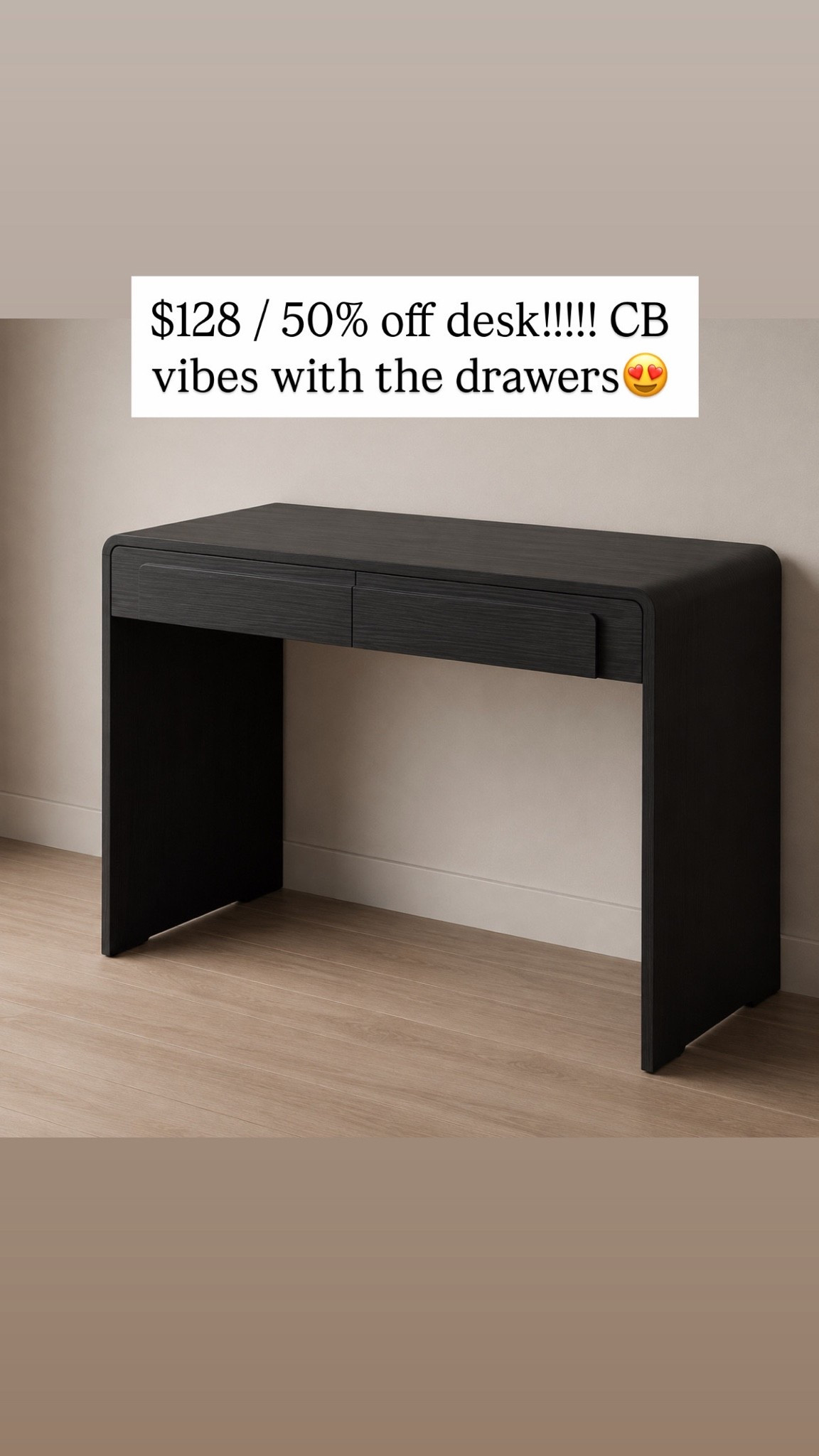 $128 / 50% off desk!!!!! CB vibes with the drawers😍