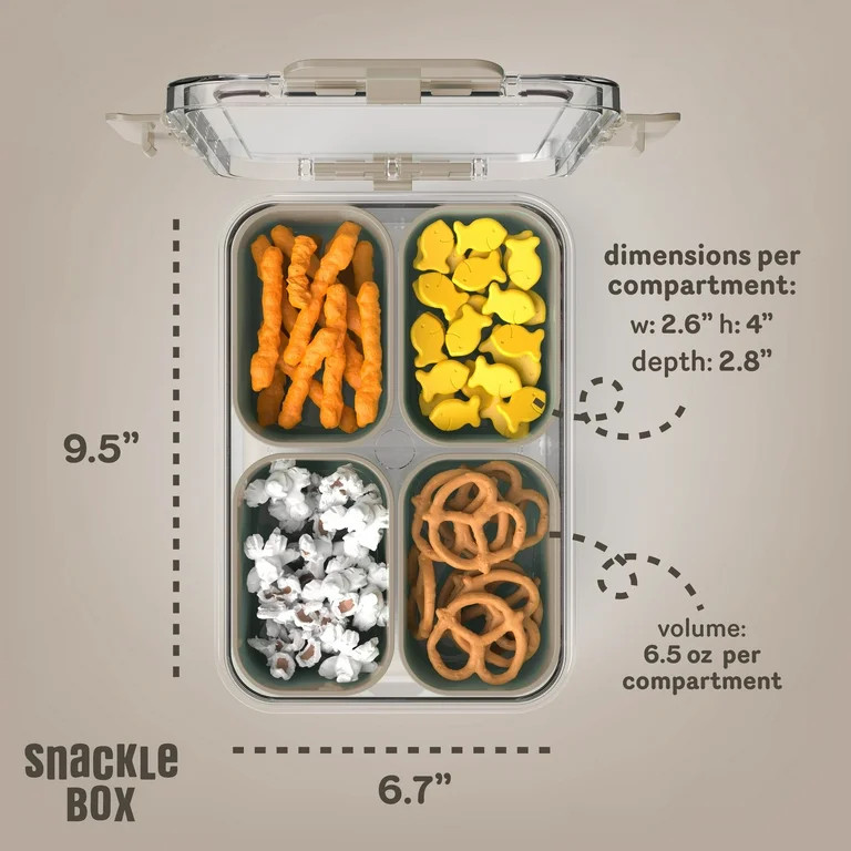 Cook With Color 4-Compartment Mini Snackle Box, Charcuterie and Snack Container, Divided Serving ... | Walmart (US)