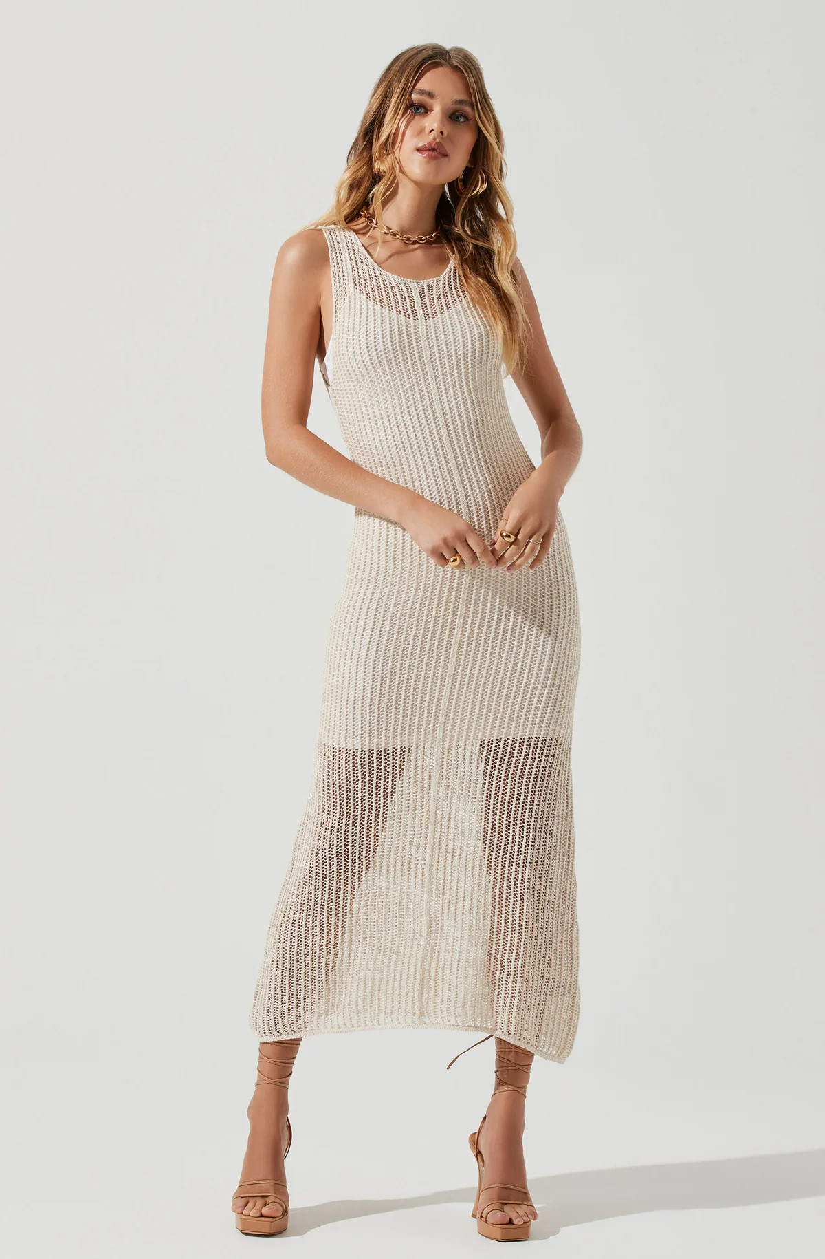 Palmer Crochet Column Midi Dress | ASTR The Label (US)
