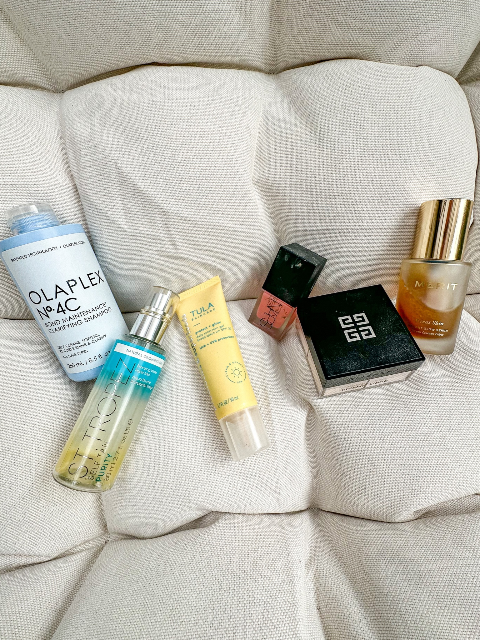 Sephora sale top 6- code SAVENOW for discount 
Tula sunscreen 
Givenchy setting powder shade Voile Rose
Nars liquid blush in Orgasm 
Merit serum 
Olaplez clarifying shampoo 
St Tropez self tanning face mist 

#LTKbeauty #LTKBeautySale #LTKSeasonal