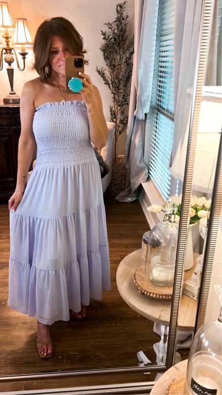 Gorgeous Scoop lavender strapless dress from Walmart for only $29!!!  Perfect for the spring/summer for date night, vacation and weddings! 

#LTKover40 #LTKtravel #LTKwedding
