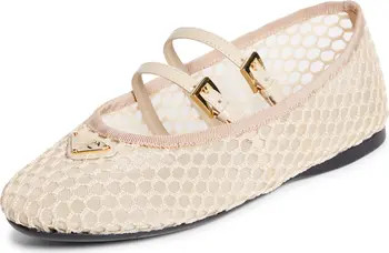 Prada Ballerine Mesh Mary Jane Flat (Women) | Nordstrom | Nordstrom