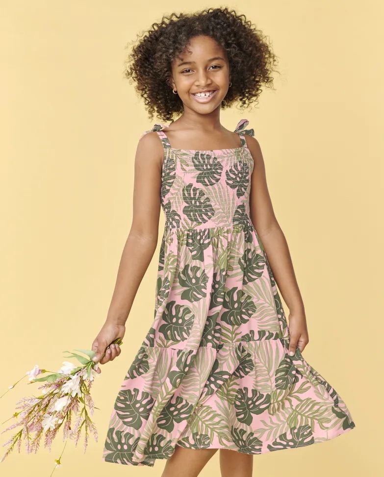 Girls Matching Family Tropical Tiered Dress - rose pottery | The Children's Place