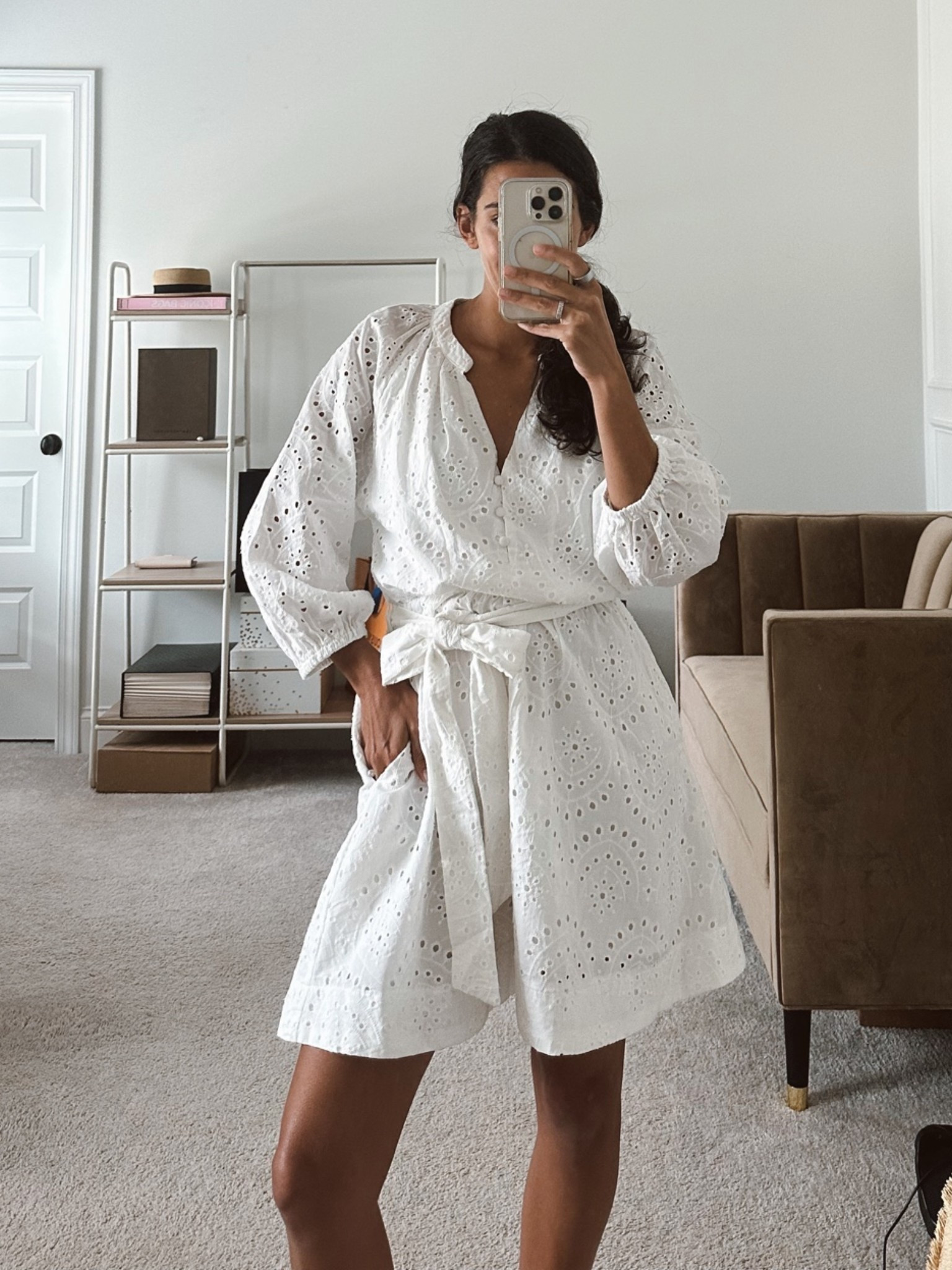 white mini dress - wearing an xs from @Gibsonlook
