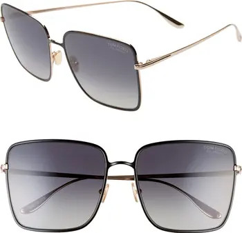 Heather 60mm Polarized Flat Front Square Sunglasses | Nordstrom