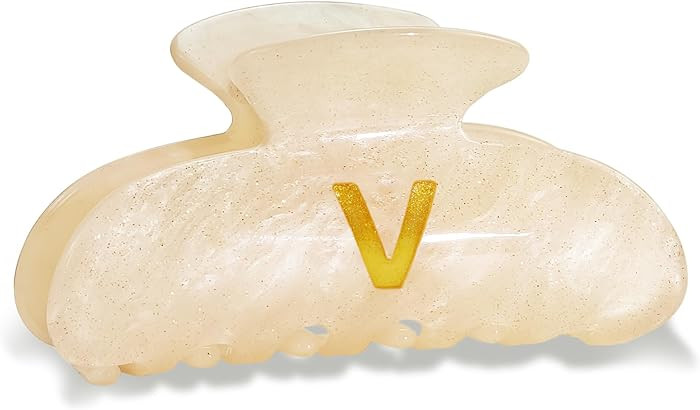 Acrylic Letter Hair Clips for Women - Monogram Hair Claw Alphabet Large Hair Clip, Fashion Glitte... | Amazon (US)
