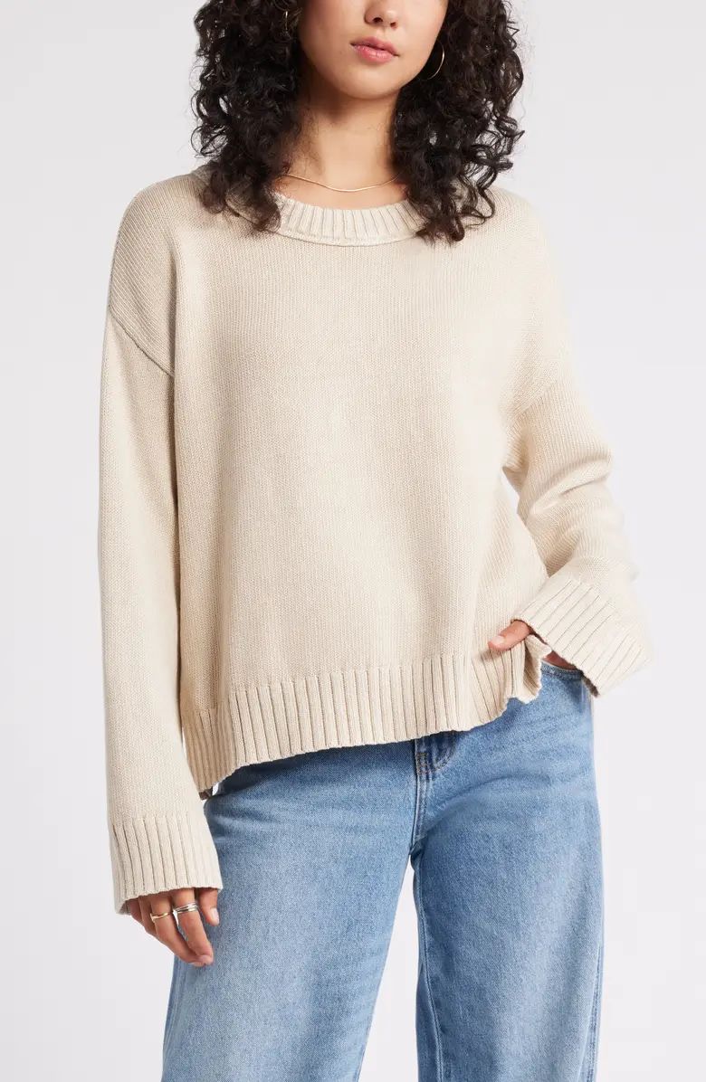 Acid Wash Oversize Cotton Sweater | Nordstrom