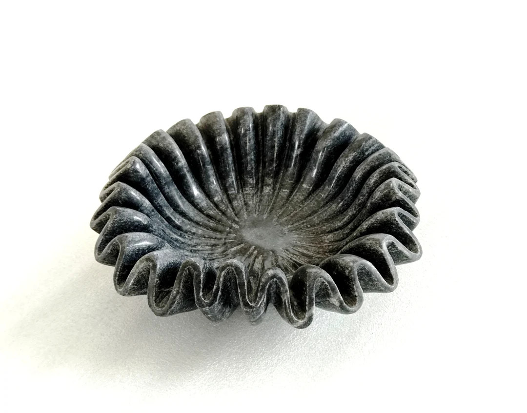 Marble Ruffled Bowl, Marble Flute Bowl , hand carved marble bowl , Lotus bowl , fruit bowl , bowl... | Etsy (AU)