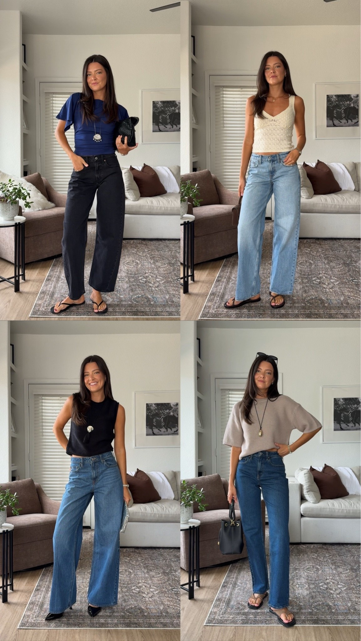 Favorite @Abercrombie jeans! I am 5’7” wearing my true size 25 in all of these jeans. I am wearing Curve Love in the 90’s Relaxed jeans (since they are more snug in the hips, I needed the extra 2” from the Curve Love fit), and Classic Fit in the rest of the jeans (since these styles are a little looser, I didn’t need to opt for Curve Love in these). #abercrombiepartner