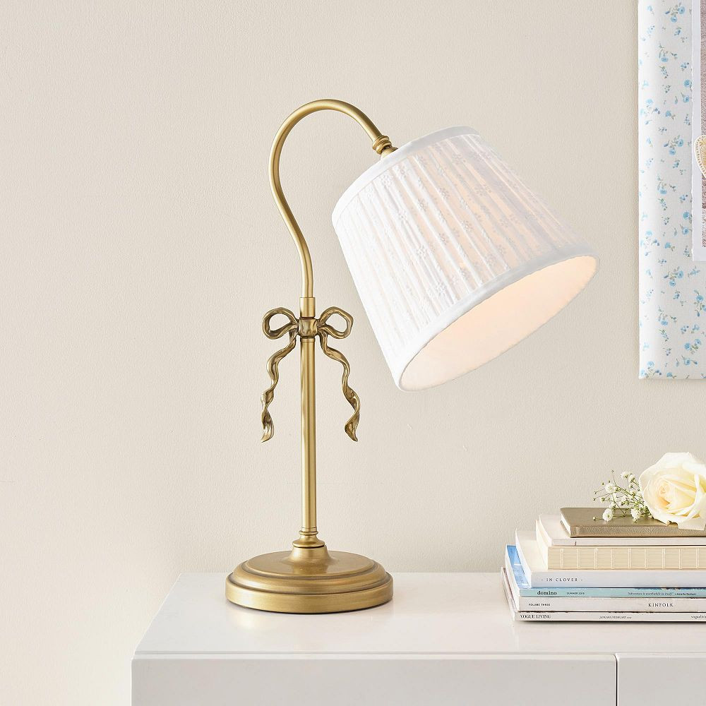 LoveShackFancy Eyelet Bow Task Lamp (20") | Pottery Barn Teen