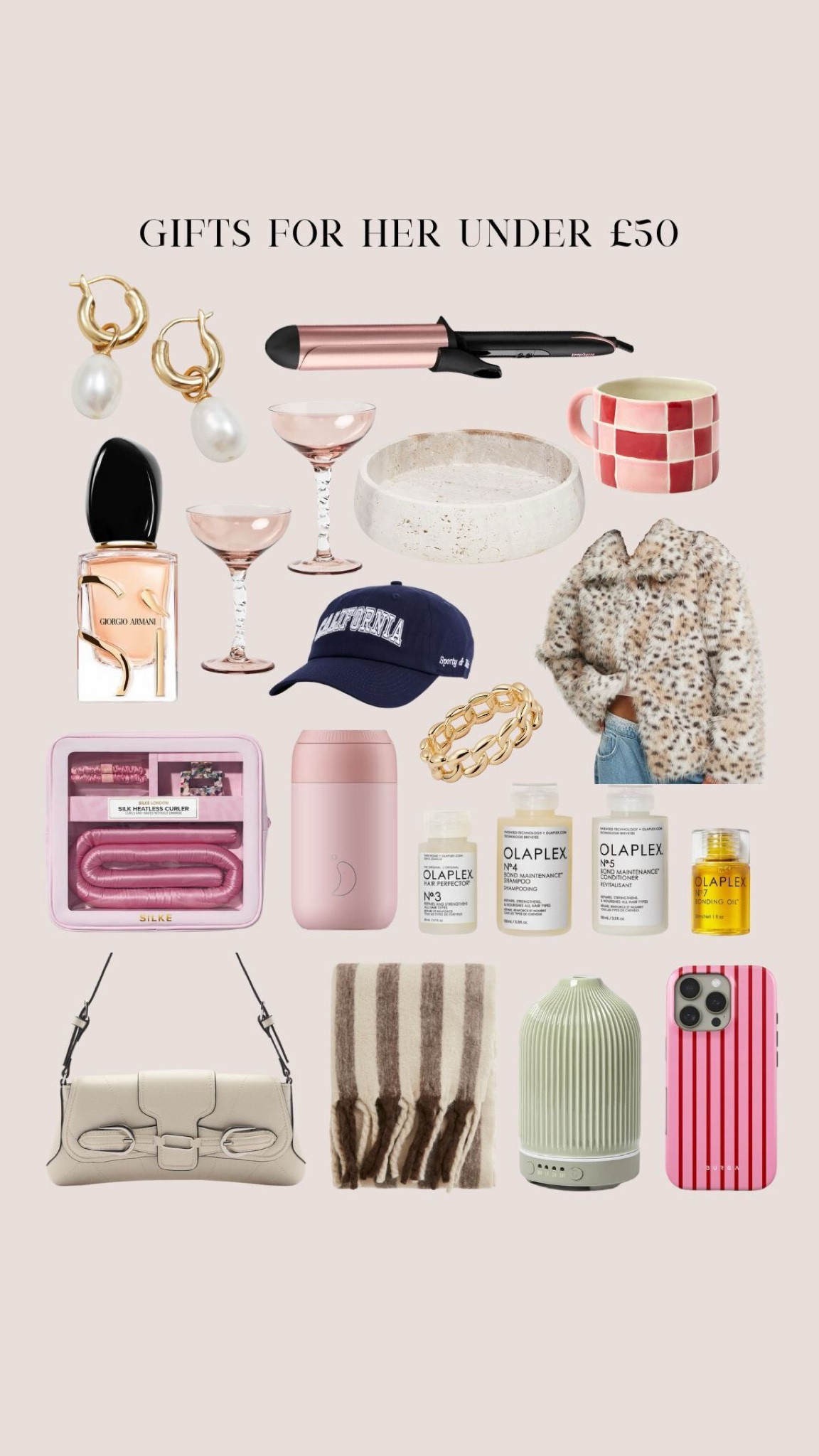 Gifts for her under £50 ✨

Faux fur jacket, cap, shoulder bag, phone case, travel mug, silk hair, Georgio Armani, pearl earrings, cocktail glasses, hair curler, Olaplex

#LTKuk #LTKgiftguide